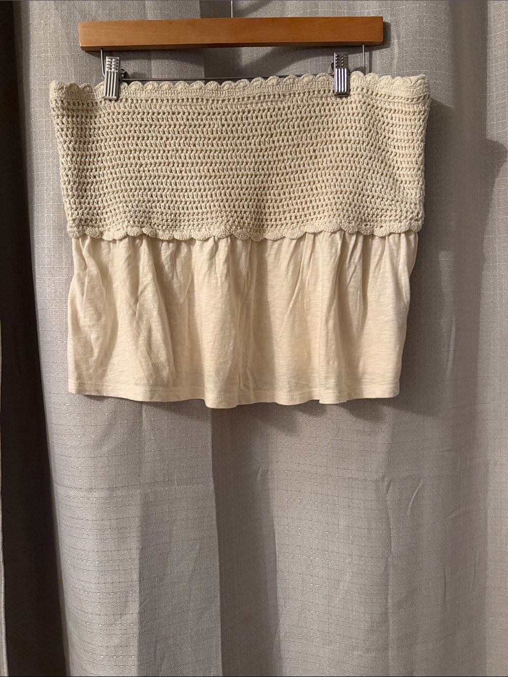 American Eagle Outfitters Cream Crochet Tube Tank